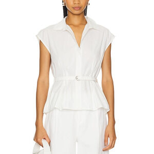 Posse Belted White Juno Shirt Blouse Size XS
